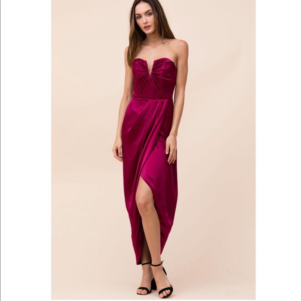 NWT Yumi Kim Bombshell Silk Strapless Formal Dress